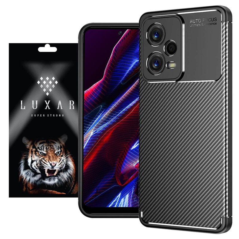 کاور لوکسار مدل Carbon Fiber 2مناسب برای گوشی موبایل شیائومی Poco X5 5G / Redmi Note 12 5G
